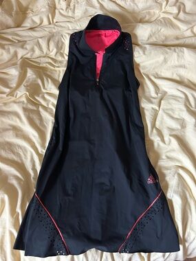 adidas Black Golf Dress with Pink Trim